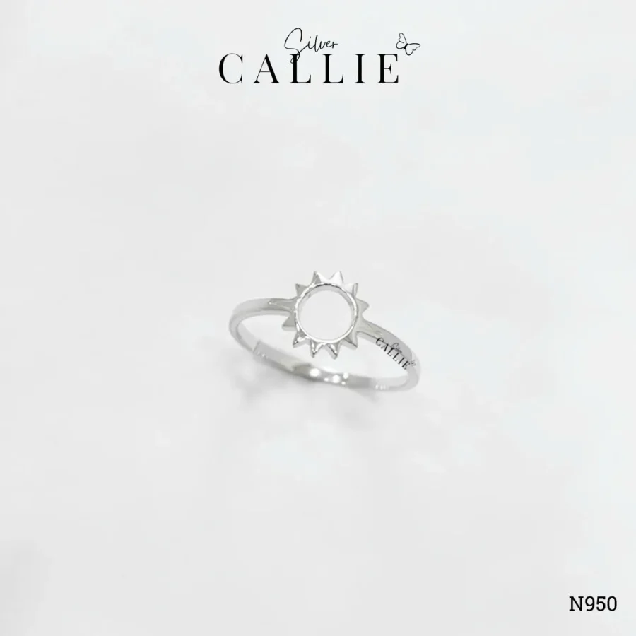 N950 - Nhẫn Bạc Thiết Kế Callie Silver Mặt Trời Trơn