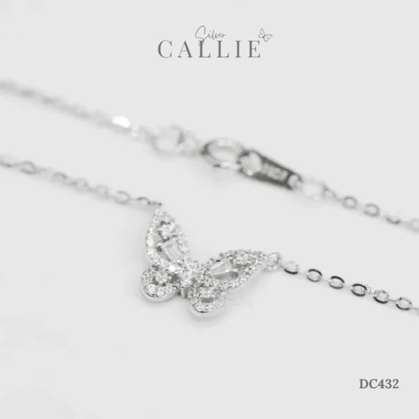 DC432 - Dây chuyền bạc Callie Silver Bướm Đính Đá