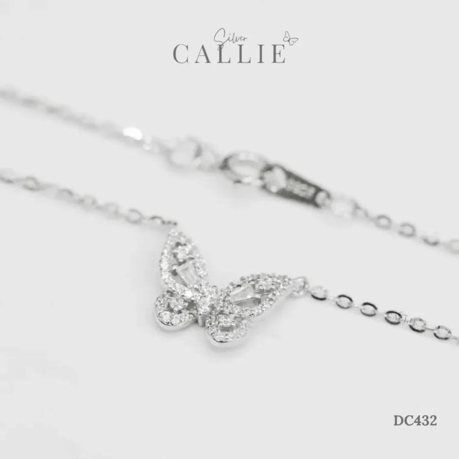 DC432 - Dây chuyền bạc Callie Silver Bướm Đính Đá