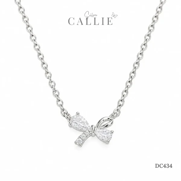 DC434 - Dây chuyền bạc Callie Silver nơ xi kim