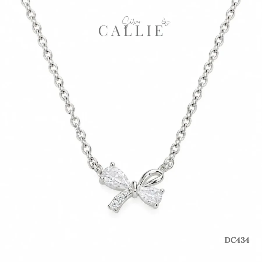 DC434 - Dây chuyền bạc Callie Silver nơ xi kim
