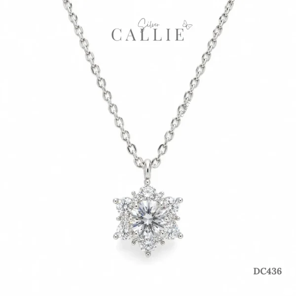 DC436 - Dây chuyền bạc Callie Silver Bông Tuyết Xi Kim