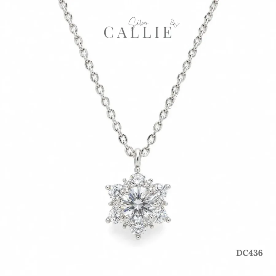 DC436 - Dây chuyền bạc Callie Silver Bông Tuyết Xi Kim