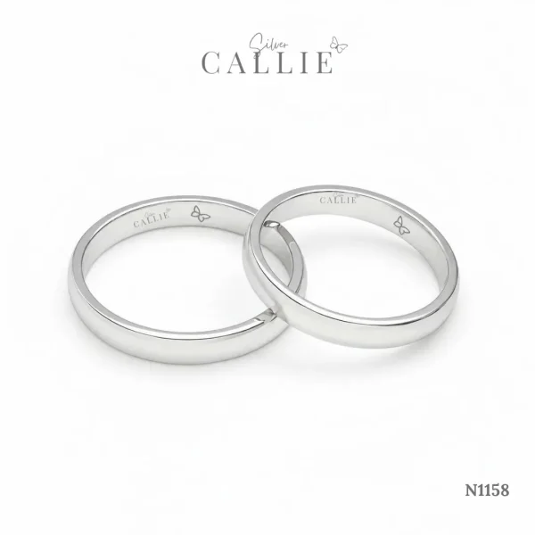 N1158 - Nhẫn bạc thiết kế Callie Silver Bo Trơn Bảng 3li