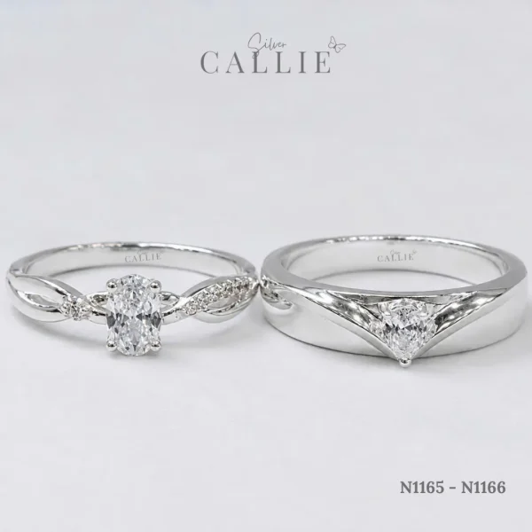 N1165 - N1166: Nhẫn bạc thiết kế Callie Silver 1 Viên Chủ