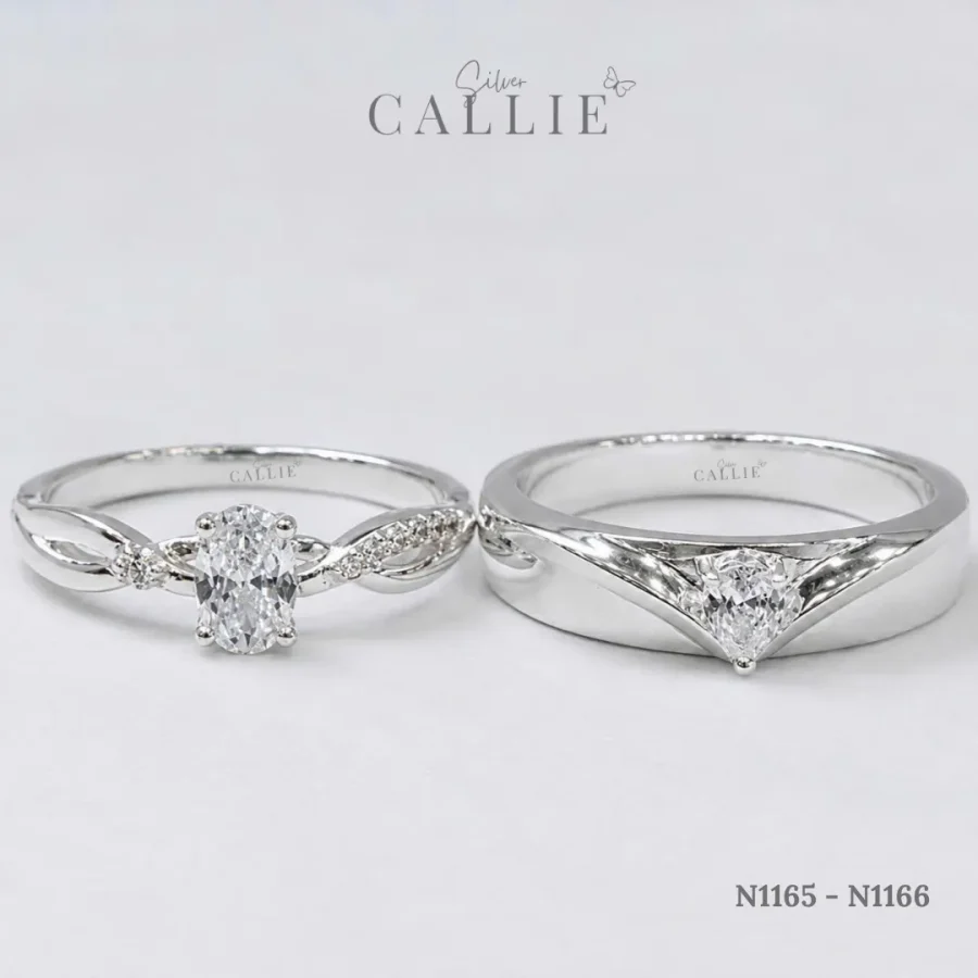 N1165 - N1166: Nhẫn bạc thiết kế Callie Silver 1 Viên Chủ